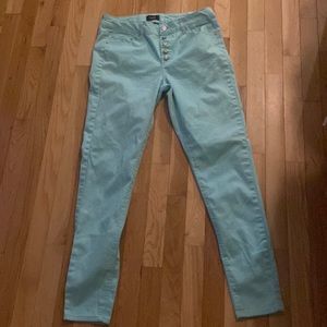 Teal high wasted skinny jeans
